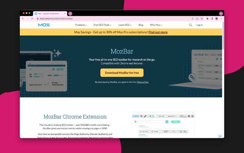 Free SEO Tools - MozBar